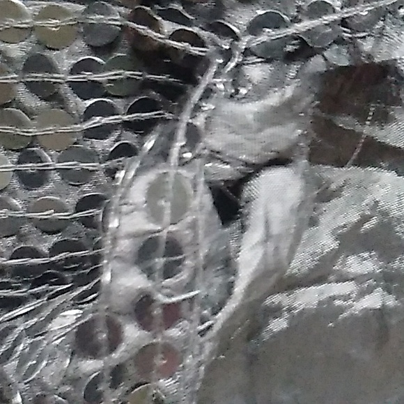 ⚜️ CeeCee Genuine Silk Sequins BLACK Mini Skirt Glamorous SZ Medium - Picture 6 of 16